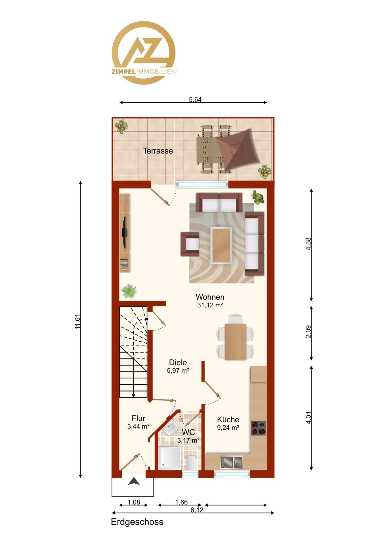 Reihenendhaus zum Kauf 257.000 € 5 Zimmer 130 m²<br/>Wohnfläche Burg Burg 39288