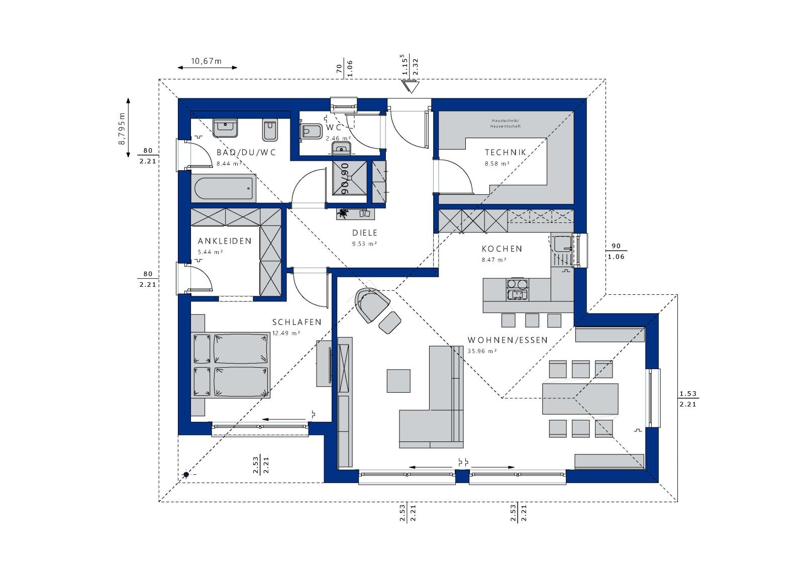 Bungalow zum Kauf 282.243 € 3 Zimmer 91 m²<br/>Wohnfläche 735 m²<br/>Grundstück Leinefelde Leinefelde-Worbis 37327