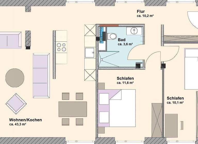 Wohnung zum Kauf 398.000 € 3 Zimmer 79 m²<br/>Wohnfläche 4.<br/>Geschoss Prora Ostseebad Binz 18609