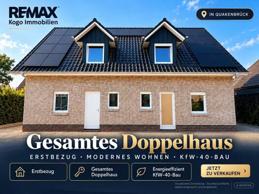 Doppelhaushälfte zum Kauf - Erstbezug 739.800 € 8 Zimmer 212 m² 458 m² Grundstück Hakenkamp Quakenbrück 49610