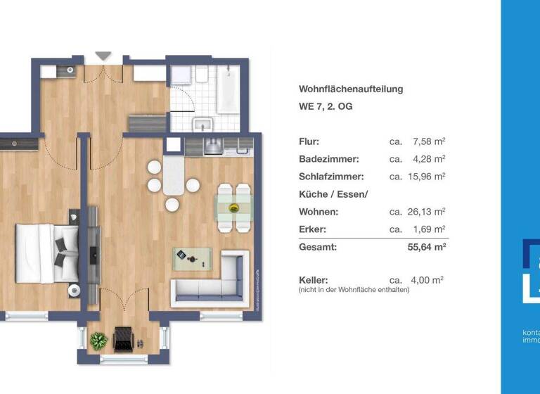 Wohnung zum Kauf als Kapitalanlage geeignet 162.500 € 2 Zimmer 55,6 m² Kurt-Eisner-Straße 36 Südvorstadt Leipzig 04275