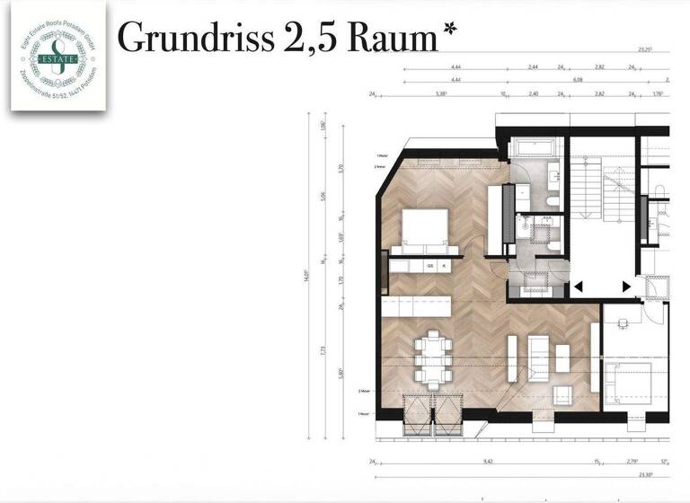 Wohnung zum Kauf - Erstbezug provisionsfrei 485.000 € 2,5 Zimmer 82,8 m² 5. Geschoss Zeppelinstraße 51 Potsdam West Potsdam 14471