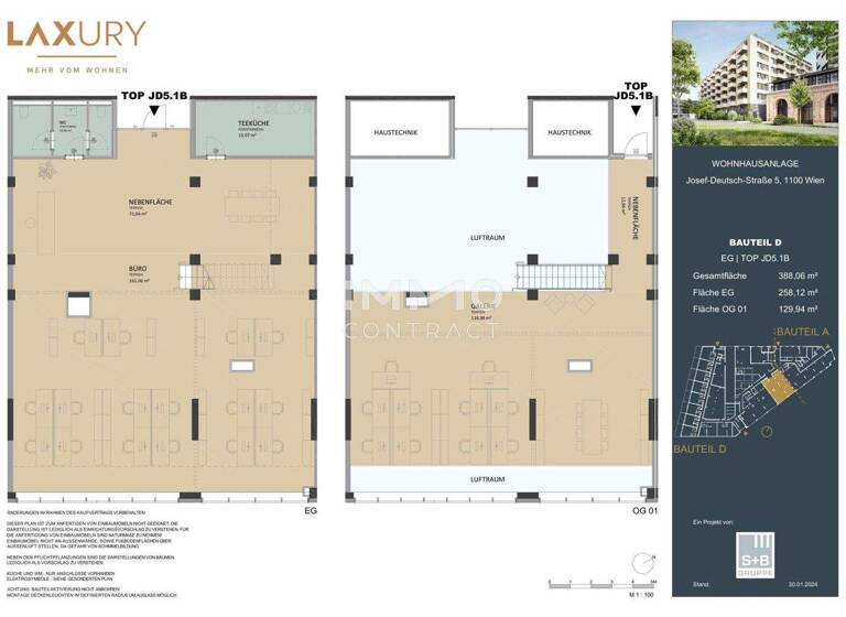 Bürofläche zum Kauf - Erstbezug provisionsfrei 2.441 € 381,2 m² Bürofläche Wien 1100