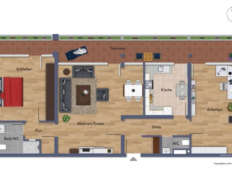 Wohnung zum Kauf 399.000 € 3 Zimmer 112 m²<br/>Wohnfläche 1.<br/>Geschoss Inrath/Kliedbruch Krefeld - Stadtwald 47803