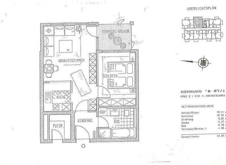 Terrassenwohnung zur Miete 400 € 2 Zimmer 45 m² Hauptstr. 19/4 Illmensee 88636