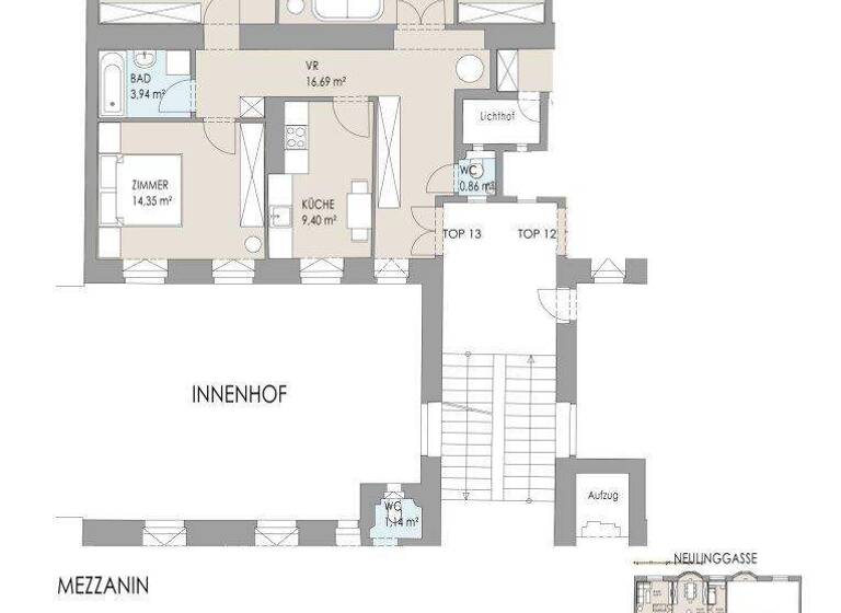 Wohnung zum Kauf 869.000 € 4 Zimmer 103,8 m² 1. Geschoss Neulinggasse Wien 1030