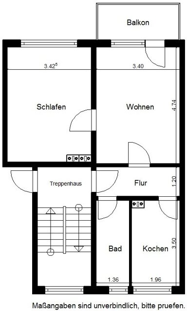 Wohnung zur Miete 338 € 2 Zimmer 50,4 m² 2. Geschoss Welfenweg 19 Nordhausen Nordhausen 99734