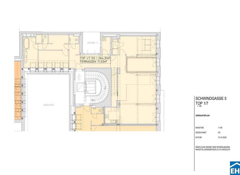 Wohnung zum Kauf 3.350.000 € 5 Zimmer 264,3 m² 4. Geschoss Schwindgasse Wien 1040