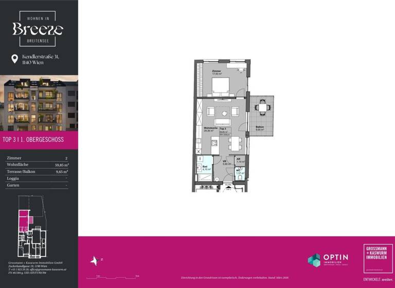 Wohnung zum Kauf - Erstbezug 359.712 € 2 Zimmer 59,9 m² frei ab 01.12.2027 Wien 1140