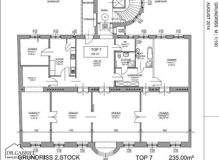 Wohnung zur Miete 4.044 € 5,5 Zimmer 235 m² 2. Geschoss frei ab 01.04.2026 Wien 1040