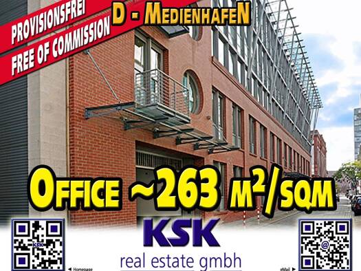 Bürofläche zur Miete provisionsfrei 19,50 € 263 m² Bürofläche Unterbilk Düsseldorf 40219