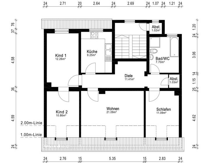Wohnung zum Kauf 182.900 € 4 Zimmer 80 m² 4. Geschoss Elberfeld Wuppertal 42115