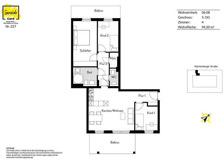 Wohnung zur Miete 1.449 € 4 Zimmer 94,2 m² 5. Geschoss frei ab sofort Wartenberger Straße 42A Alt-Hohenschönhausen Berlin 13053