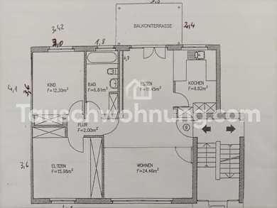 Wohnung zur Miete Tauschwohnung 1.100 € 3 Zimmer 86 m² 1. Geschoss Pfersee - Nord Augsburg 86157