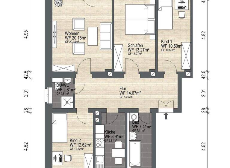 Wohnung zum Kauf 349.000 € 4 Zimmer 103 m² 2. Geschoss Pieschen-Nord/Trachenberge Dresden 01129