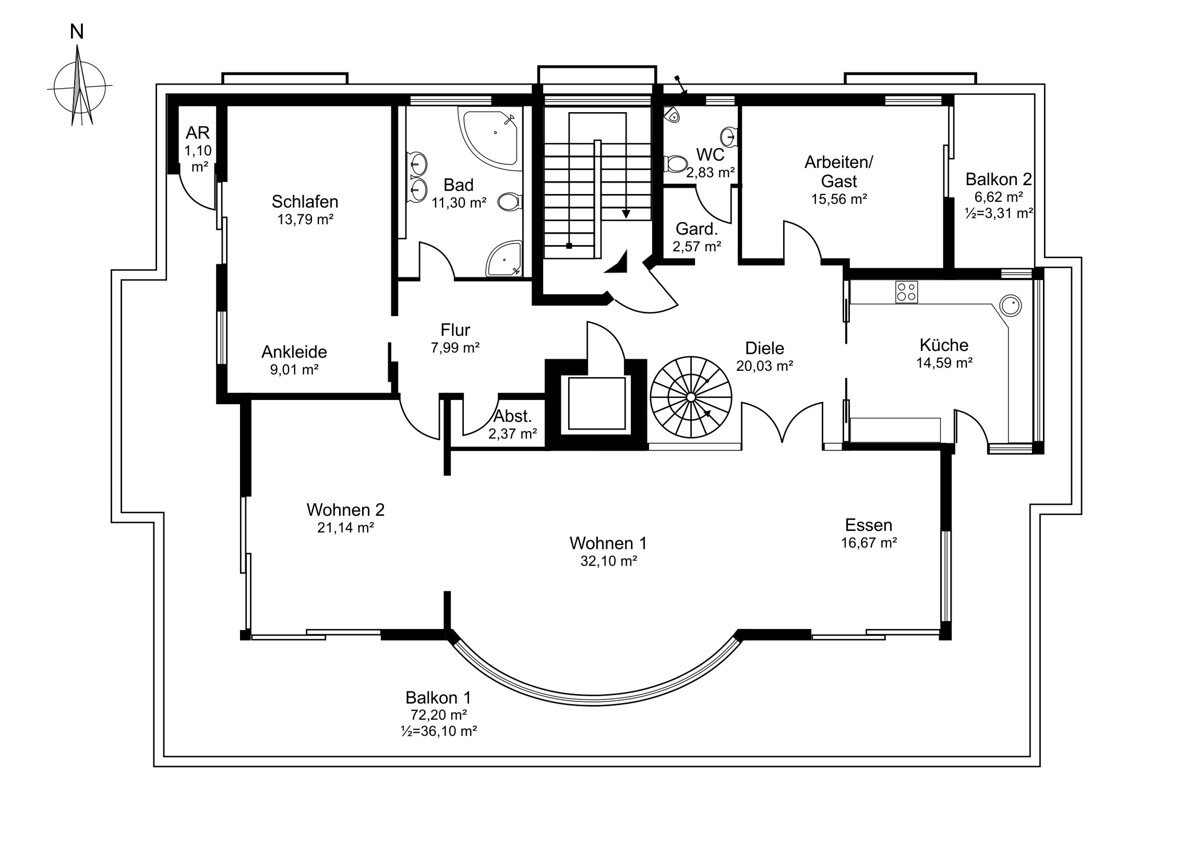 Penthouse zum Kauf 850.000 € 4 Zimmer 281,6 m²<br/>Wohnfläche EG<br/>Geschoss Kirchditmold Kassel / Kirchditmold 34130