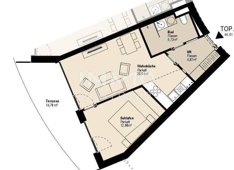 Wohnung zur Miete 450 € 2 Zimmer 46,6 m² EG Straßganger Straße 380 a Straßgang Graz 8054