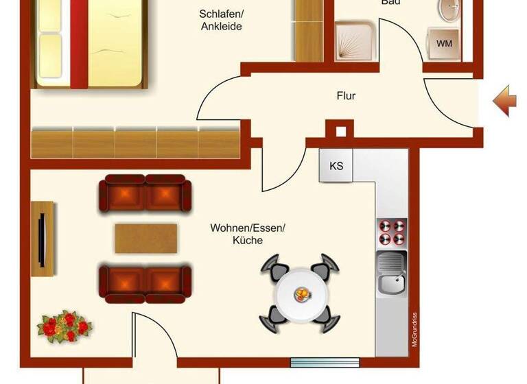 Wohnung zur Miete 485 € 2 Zimmer 64,6 m² EG frei ab sofort Talstraße 25 Reichenbrand Chemnitz 09117