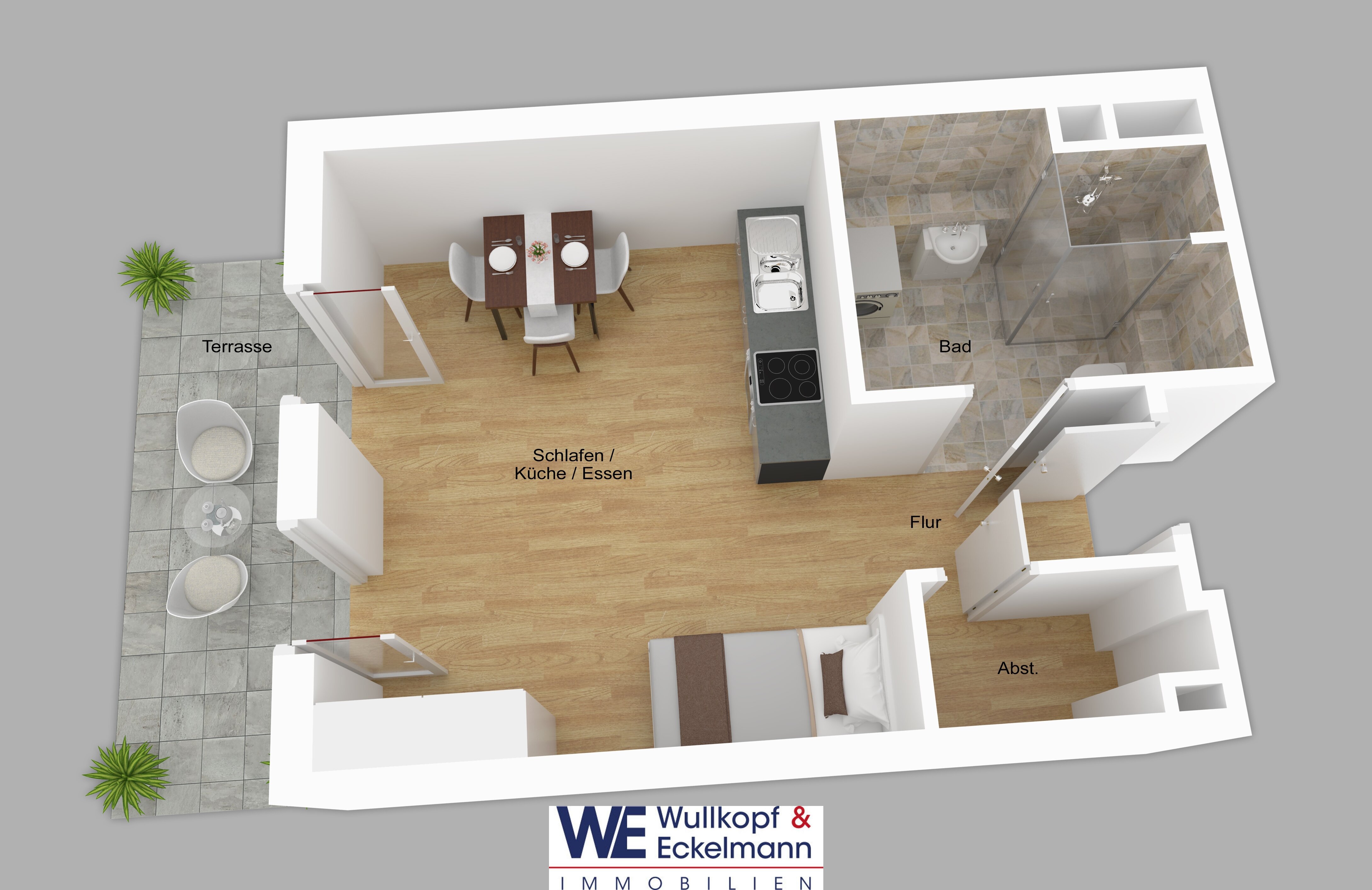 Wohnung zur Miete 686 € 1 Zimmer 34,3 m²<br/>Wohnfläche EG<br/>Geschoss Alsterdorf Hamburg 22297