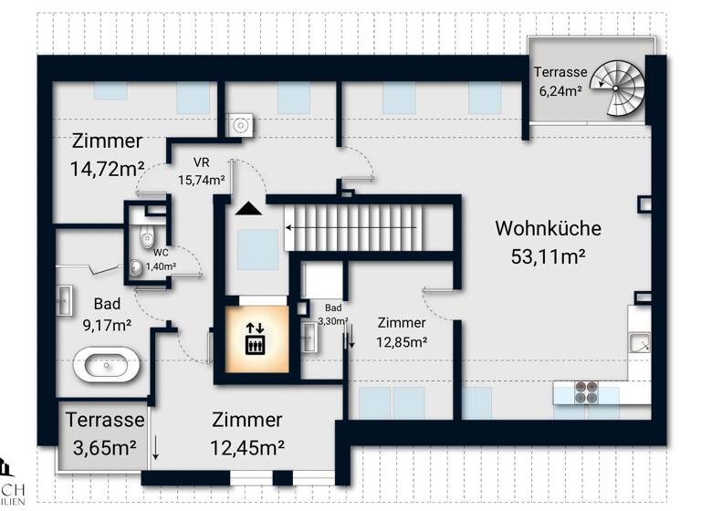 Wohnung zum Kauf - Erstbezug 655.000 € 4 Zimmer 122,7 m² 4. Geschoss Wien 1210