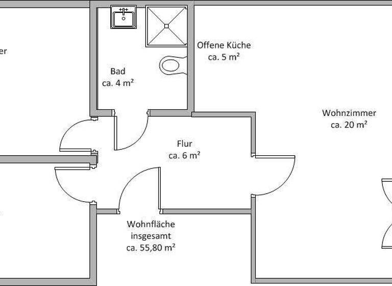Wohnung zur Miete 391 € 3 Zimmer 55,8 m² 2. Geschoss Straße der Jugend  17 Wolfen Bitterfeld-Wolfen 06766
