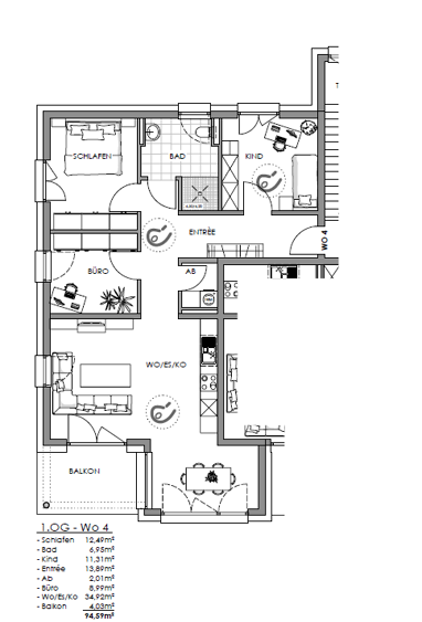 Wohnung zum Kauf provisionsfrei 335.000 € 4 Zimmer 94,6 m² 1. Geschoss Waldsassen Waldsassen 95652