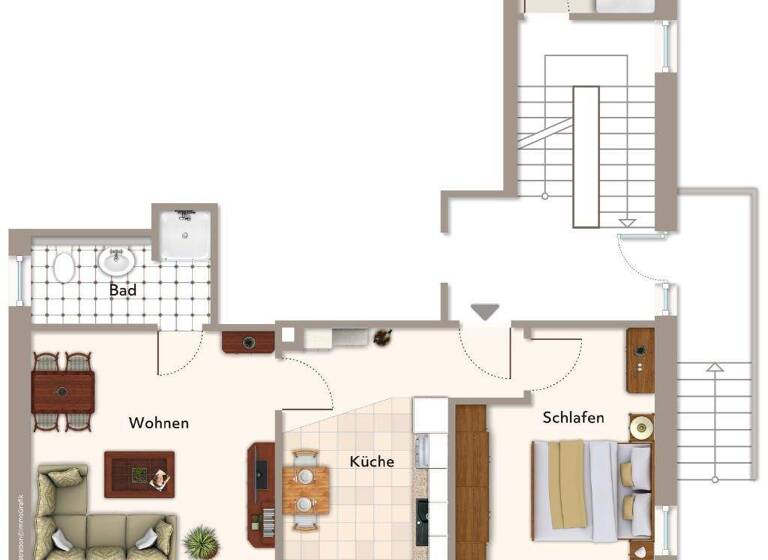 Wohnung zur Miete 500 € 2 Zimmer 50 m² 1. Geschoss Innenstadt Bad Salzuflen-Innenstadt 32105