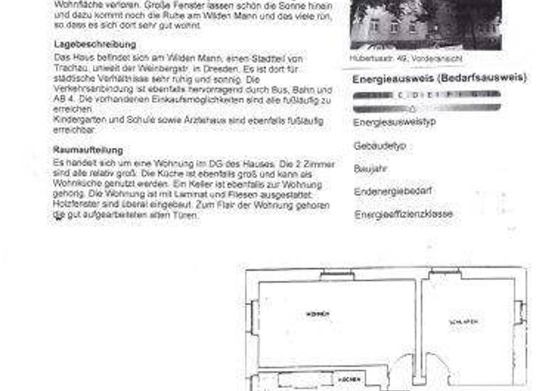 WG-Zimmer zur Miete 400 € 2 Zimmer 51 m² Hubertusstr. 49 Pieschen-Nord/Trachenberge Dresden 01129
