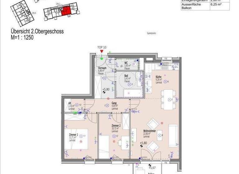 Wohnung zum Kauf - Erstbezug 273.385 € 3 Zimmer 74,9 m² 3. Geschoss frei ab 01.09.2026 Elisabeth Bollenberger-Gasse Wiener Neustadt 2700