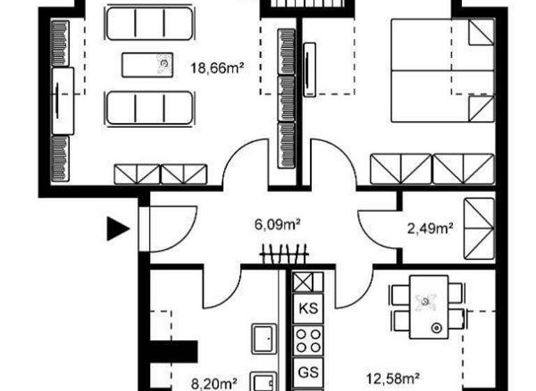 Wohnung zur Miete 580 € 2 Zimmer 64,4 m² EG Otto-Fricke-Straße 113 Bad Vilbel 61118