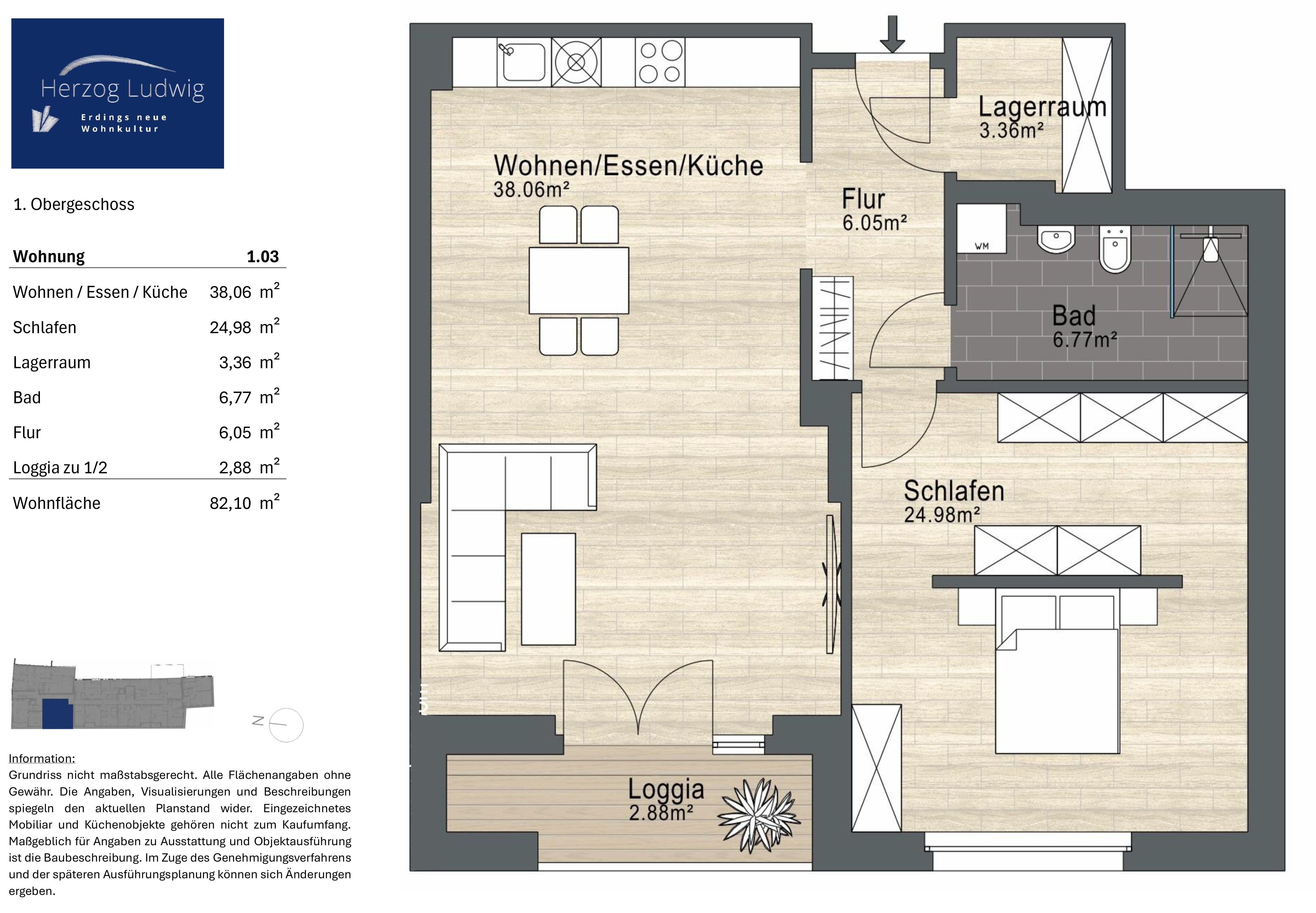 Wohnung zum Kauf provisionsfrei 659.900 € 3 Zimmer 82,1 m²<br/>Wohnfläche 1.<br/>Geschoss Altenerding Erding 85435