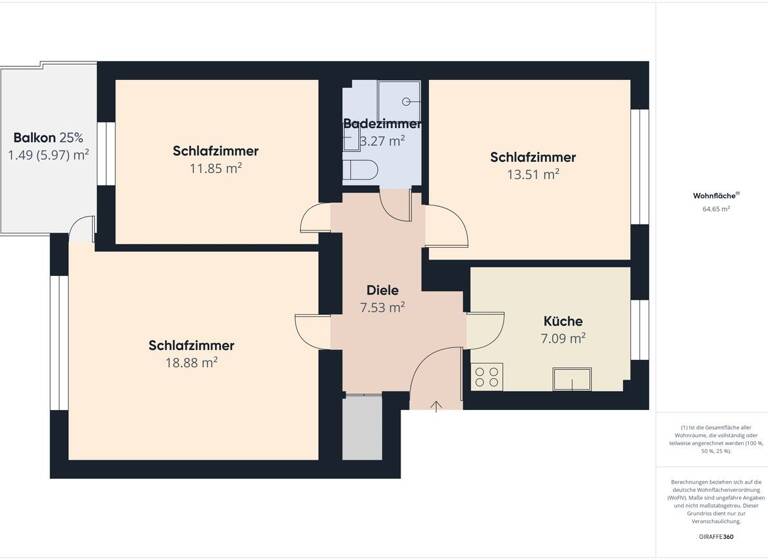 Wohnung zum Kauf 239.000 € 3 Zimmer 67 m² Wassilystraße 4 Hassee Kiel 24113