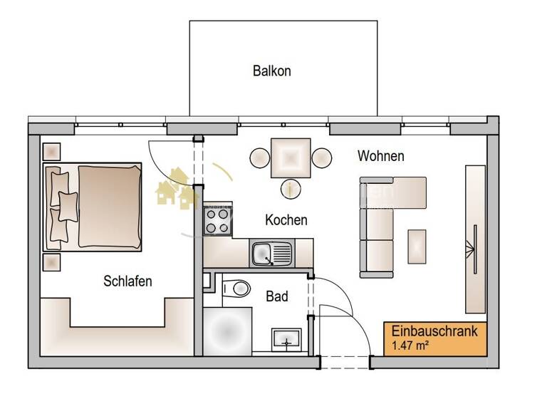 Wohnung zum Kauf 201.000 € 2 Zimmer 42,8 m² 1. Geschoss Zu den Hirtenwiesen 30 Roßfeld Crailsheim 74564