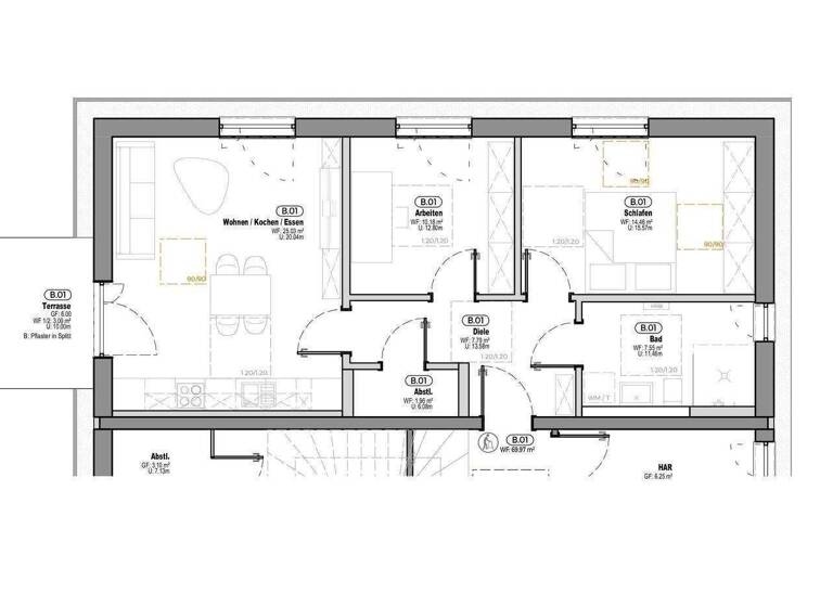 Wohnung zum Kauf provisionsfrei 387.700 € 3 Zimmer 82,5 m² 2. Geschoss Kreuther Straße 16a Bernhardswald 93170