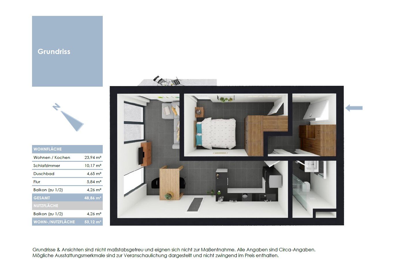 Wohnung zur Miete 1.500 € 2 Zimmer 48,9 m²<br/>Wohnfläche 01.01.2025<br/>Verfügbarkeit Pasing München 81243