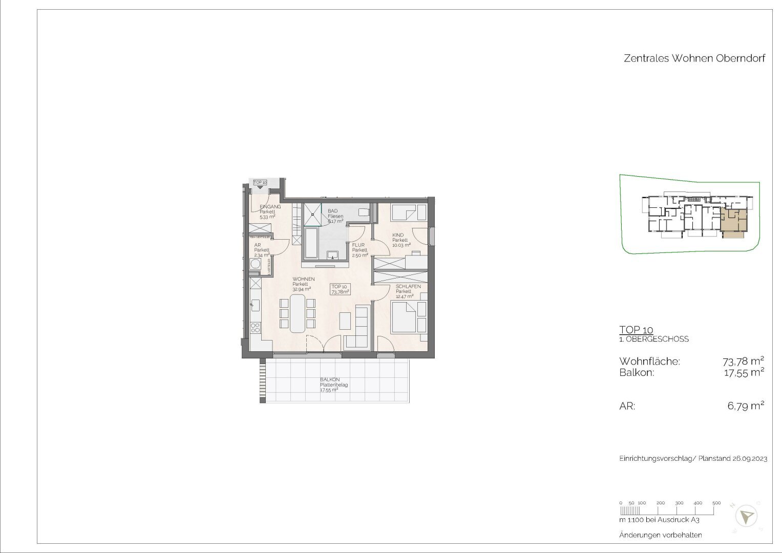 Wohnung zum Kauf 432.954 € 3 Zimmer 73,8 m²<br/>Wohnfläche 1.<br/>Geschoss Paracelsusstraße Oberndorf bei Salzburg 5110