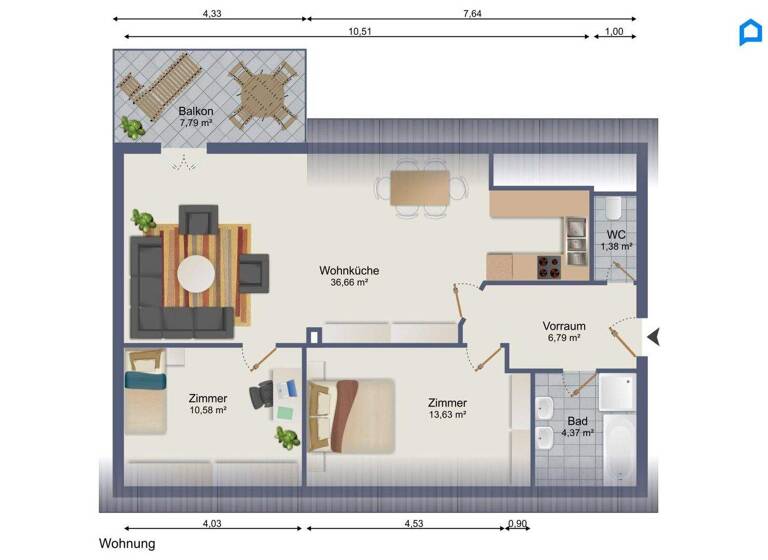Wohnung zum Kauf 269.901 € 3 Zimmer 74,6 m² 1. Geschoss Leopoldsdorf 2333