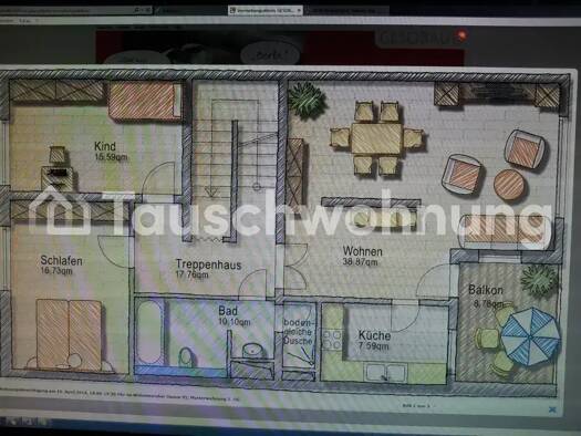 Maisonette zur Miete Tauschwohnung 580 € 3 Zimmer 85 m² 6. Geschoss Tegel Berlin 13439