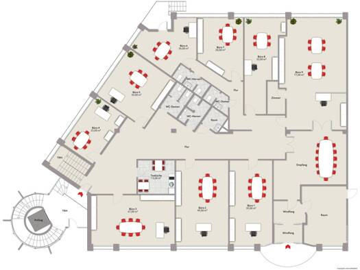 Büro zur Miete 490 € 9 Zimmer 49 m² Bürofläche Schweinfurt-Süd Schweinfurt 97424