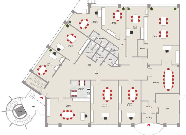 Büro zur Miete 490 € 9 Zimmer 49 m² Bürofläche Schweinfurt-Süd Schweinfurt 97424