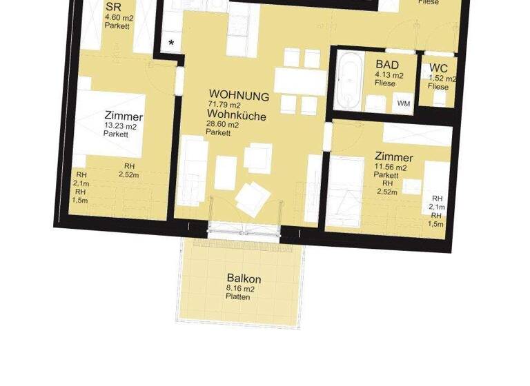 Wohnung zum Kauf - Erstbezug 489.000 € 3 Zimmer 71,8 m² 2. Geschoss Klederinger Straße 151 Wien 1100