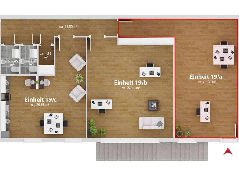 Bürofläche zur Miete 369 € 1 Zimmer 41,2 m² Bürofläche Oedheim 74229