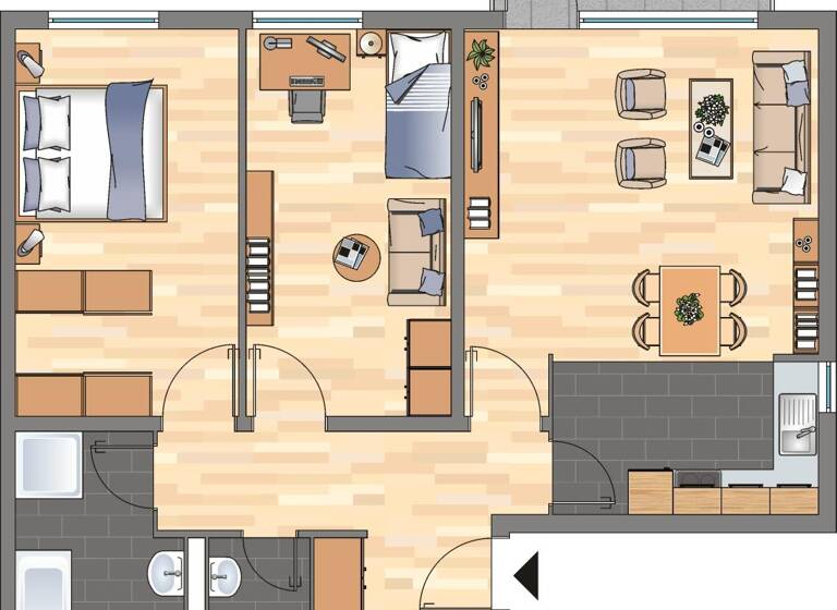 Wohnung zur Miete 643 € 3 Zimmer 68,3 m² 5. Geschoss Harzburger Straße 20 Burg Hannover 30419