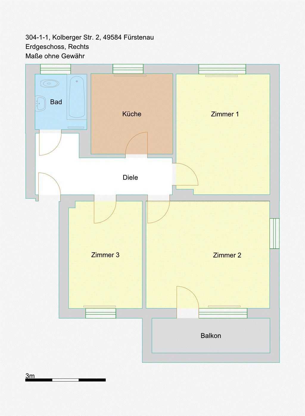 Wohnung zur Miete 370 € 3 Zimmer 66,7 m²<br/>Wohnfläche EG<br/>Geschoss 01.02.2025<br/>Verfügbarkeit Kolberger Str. 2 Fürstenau Fürstenau 49584