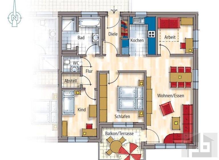Wohnung zum Kauf - Erstbezug provisionsfrei 3,5 Zimmer 101,8 m² EG Ziegelhüttenweg 14 Emskirchen 91448