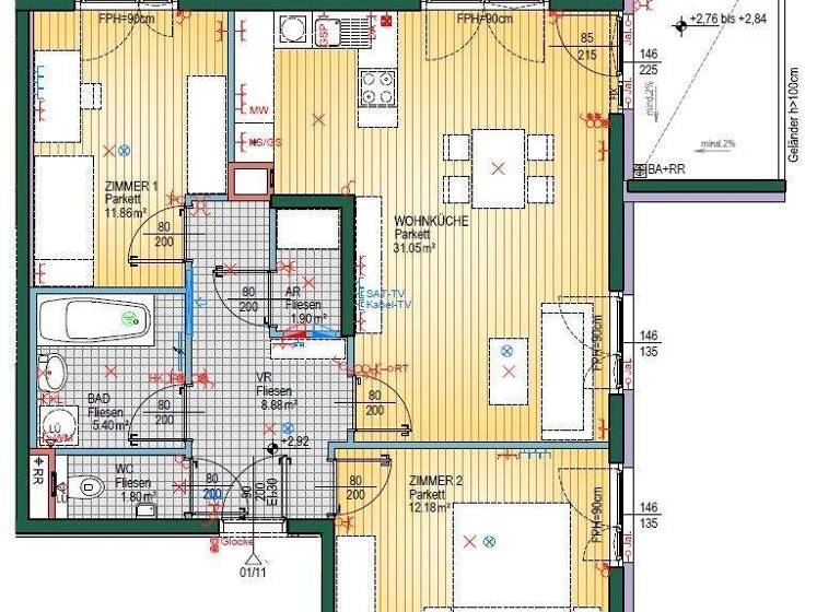 Wohnung zum Kauf - Erstbezug 449.000 € 3 Zimmer 73,1 m² 1. Geschoss frei ab sofort Grellgasse Wien 1210
