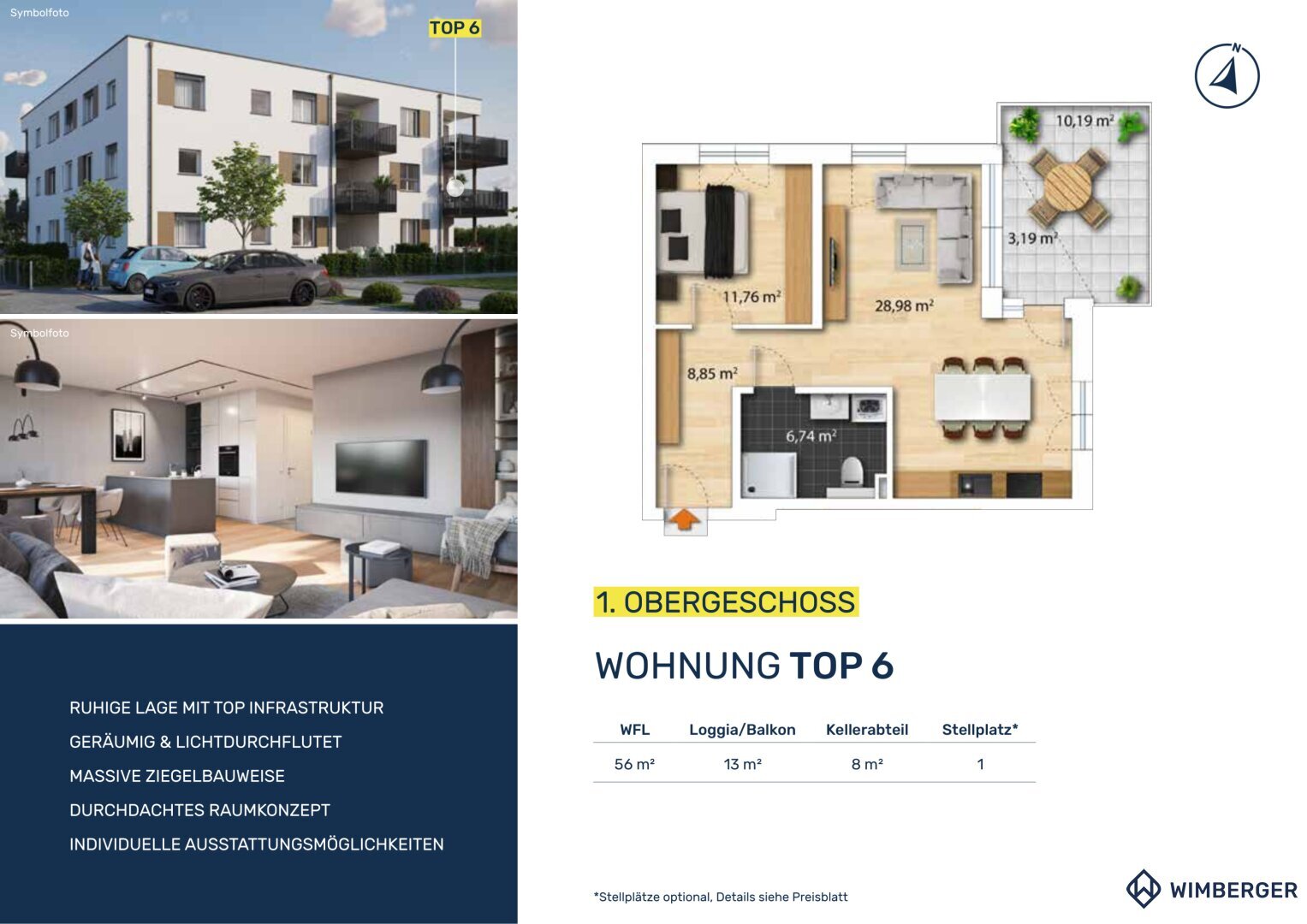 Wohnung zum Kauf 239.400 € 2 Zimmer 56 m²<br/>Wohnfläche Rhemastraße 1 St. Marien 4502