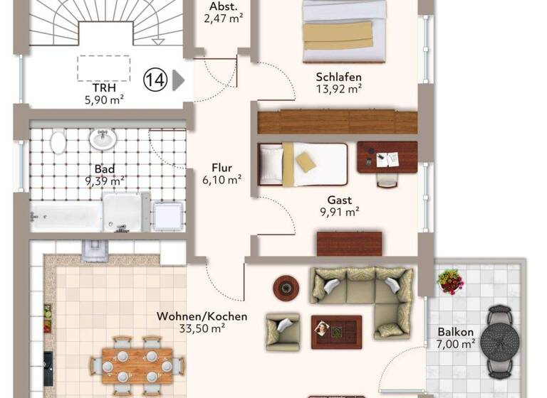 Wohnung zum Kauf provisionsfrei 283.161 € 3 Zimmer 76,5 m² 2. Geschoss frei ab sofort Abendstraße 19 Neue Neustadt Magdeburg 39124