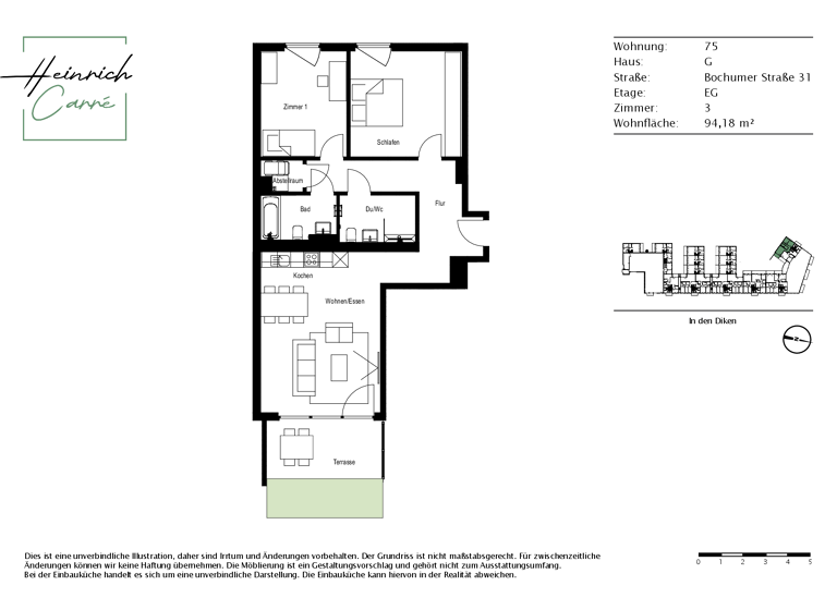 Terrassenwohnung zur Miete 1.550 € 3 Zimmer 94,2 m²<br/>Wohnfläche EG<br/>Geschoss 16.05.2025<br/>Verfügbarkeit Bochumer Straße 31 Rath Düsseldorf 40472
