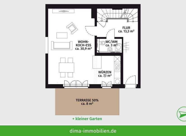 Maisonette zur Miete 1.800 € 4 Zimmer 139 m² EG Rundkapellenweg 26 Hartmannsdorf-Knautnaundorf Leipzig 04249